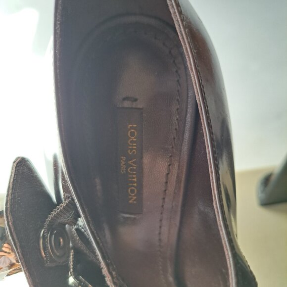Louis Vuitton Runway Brown Leather Mary Jane Platform Pumps Size 37 / US 7 - Picture 13 of 16